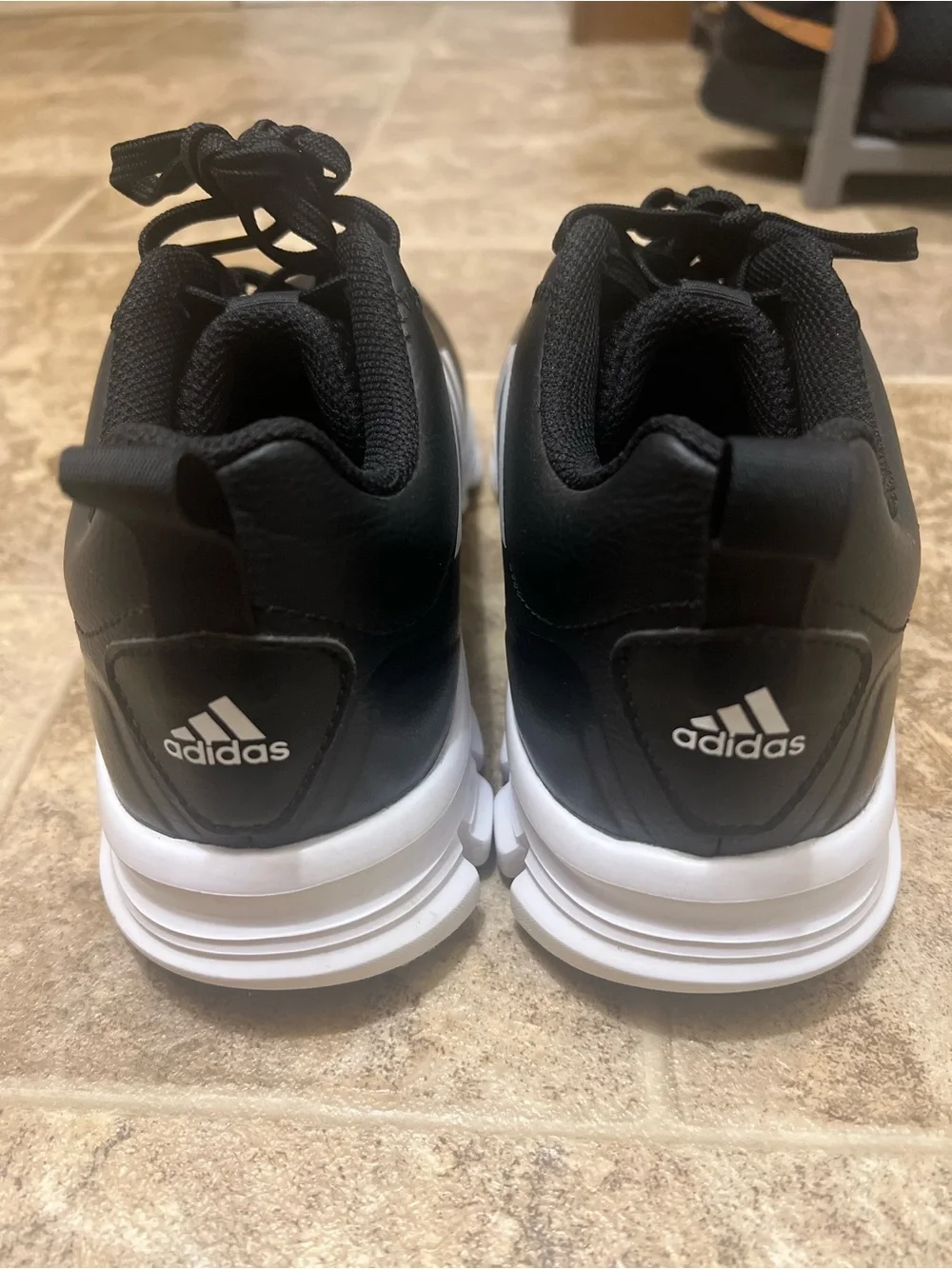 adidas men Black Sneakers with White Stripes